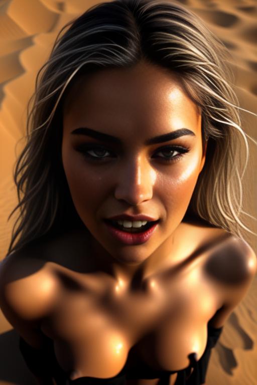 Wearing torn open (black) tshirt,  female ( smiling face moaning eyes) ((top models eyes)),( camera shot from above), ( close face and eyes extreme close-up ) ,tongue, nbr_models_one One Top Model, ethnicity_moroccan Moroccan, dress_cum_on_face Cum On Face, background_desert Desert, art_style_hyper_detailed Hyper Detailed, art_style_ultra_detailed Ultra Detailed, camera_face_extreme_close_up Face Extreme Close-Up, <dress_cum_on_face:-0.5>