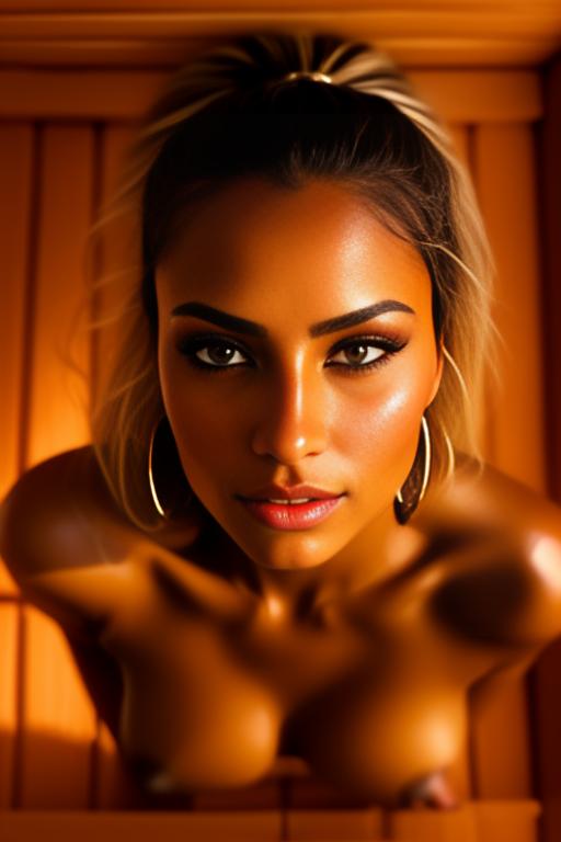 Image: one woman top model tanned Art Style bestquality face extreme focus closeupeyes close up  hyperdetailed ultradetailed  Ethnicity Moroccan top model  sauna  dresscumshot4903 cum on face  beautifull open eyes penis cum