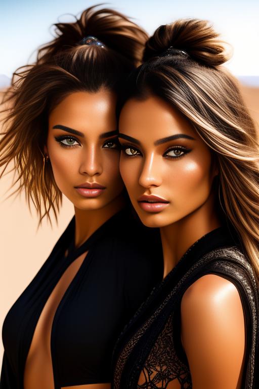 Image: Wearing black leggings tight but beautifull eyes open vest   two top models kissing in the sand  nbrmodelstwo Two female Top Models ethnicitymoroccan Moroccan backgrounddesert Desert artstylehyperdetailed Hyper Detailed cameracloseup CloseUp extreme close up nbrmodelstwo Two Top Models ethnicitymoroccan Moroccan artstylehyperdetailed Hyper Detailed cameracloseup CloseUp
