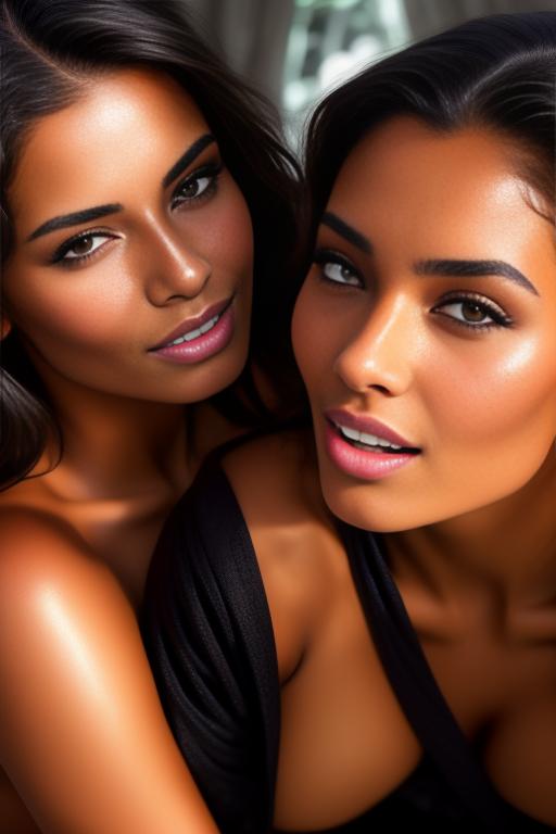 Image: two woman top models cudling touching cumming  tanned Art Style bestquality hyperdetailed ultradetailed Ethnicity Moroccan nude Camera extreme closeup  teasing mouth  in bed hair long laughing wet massage saying ahh black bathrobe