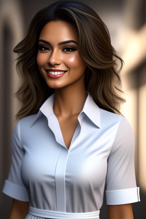 Image: nbrmodelsone One Top Model ethnicityhispanic Hispanic dressshirttug Shirt Tug positionsmiling Smiling artstylehyperdetailed Hyper Detailed cameracloseup CloseUp shirttug08
