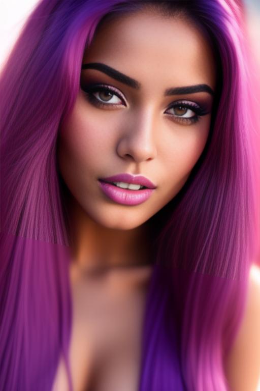 Image: moroccan sexy top model close up blue and red long hair  bonde and pink purple hairclose face shot closed eyes teasing look boobs spreading legs pussy