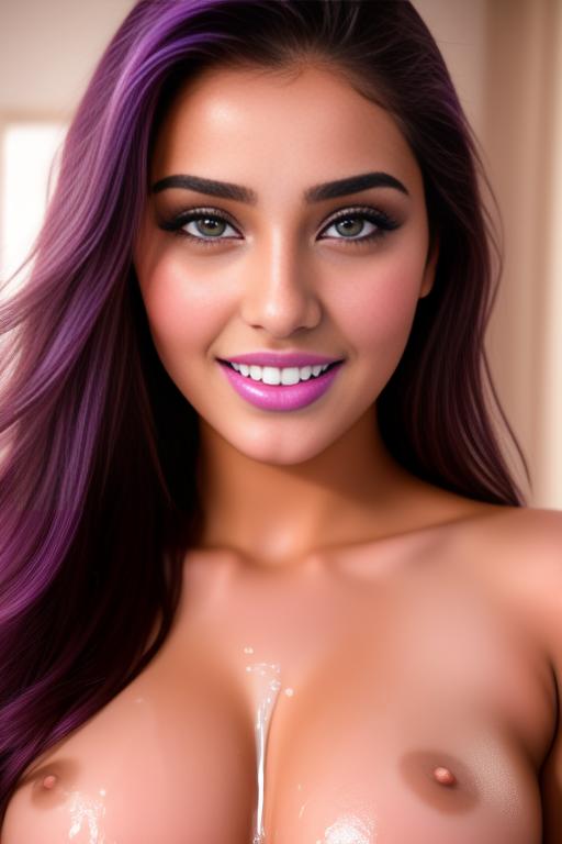 Image: two moroccan adults top models  goergeous eyes beautifull hair face close up in purple bath seduced look wet moaning open mouth smile  happy  cum in face tit fuck wet wet