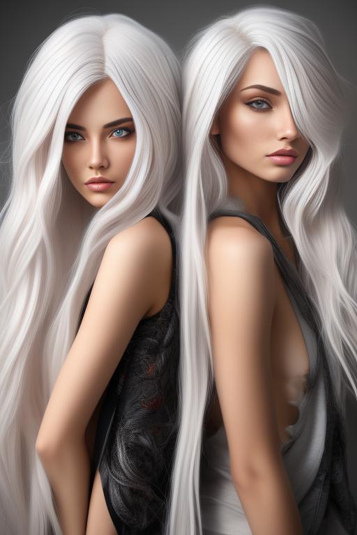 Image: female hair nbrmodels Two top models hairColor platinum Blonde artStyle hyper detailed