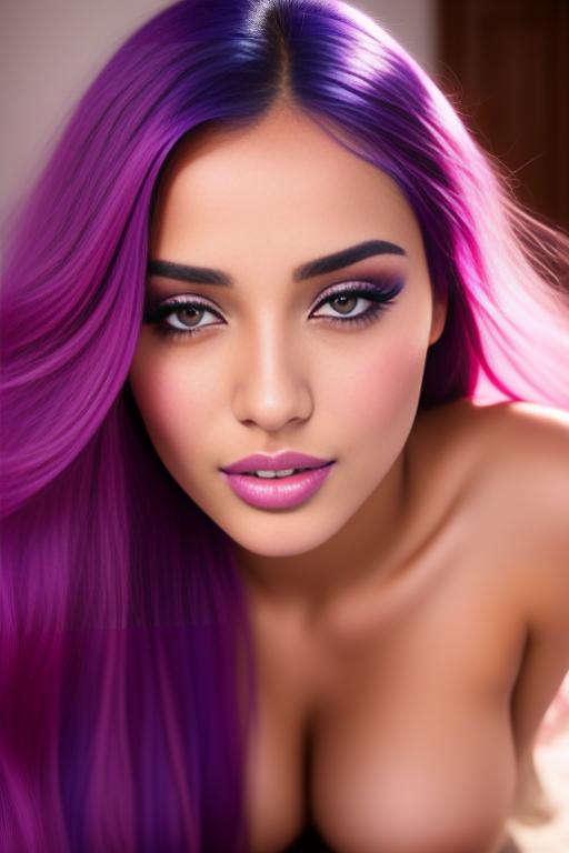 Image: moroccan sexy top model close up blue and red long hair  bonde and pink purple hairclose face shot closed eyes teasing look boobs spreading legs pussy hot mouth closing eyes