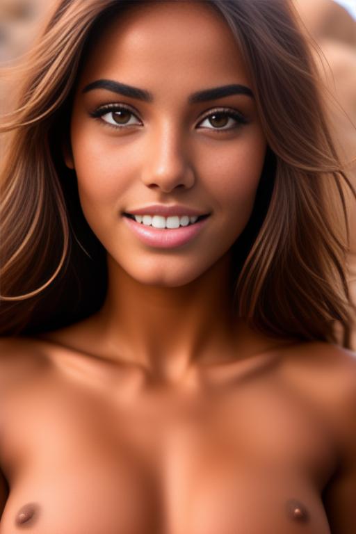 Image: Moroccan Top model beauty sports sexy  gentlesmile  face close up shot  eyes close up in rocky rocks no panties  shot from below wide open mouth   beautiful eyes face close up sucking dick