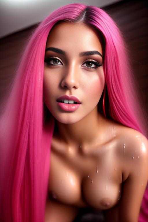 Image: moroccan sexy top models close up blue and red long hair  bonde and pink hair  open sexy vest hot lips no underwear kneeling close face shot standing below riding wet sperm cum in eyes boobs