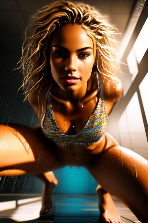 female , sexy kneeling smiling tanned ( top model )blonde , penetration  , torn basketball clothes , lockers shower background , (caméra body close up from below upwards), cock, nbr_models_one One Top Model, ethnicity_caucasian Caucasian, dress_half_naked Half Naked, position_missionary_vaginal Missionary Vaginal, art_style_hyper_detailed Hyper Detailed, camera_close_up Close-Up, <position_missionary_vaginal:0.0>