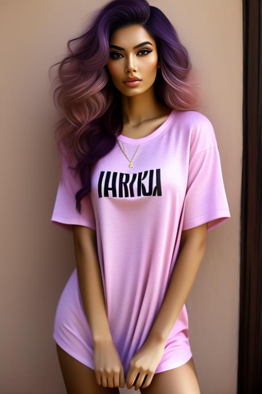 Image: Hair Color pastelPink Ethnicity Moroccan top model   shirttug1 shirt tug
