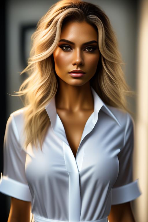 Image: nbrmodelsone One Top Model ethnicitycaucasian Caucasian dressshirttug Shirt Tug artstylehyperdetailed Hyper Detailed cameracloseup CloseUp shirttug10