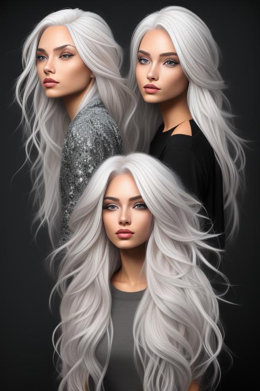 Image: female hair nbrmodels Two top models hairColor platinum Blonde artStyle hyper detailed