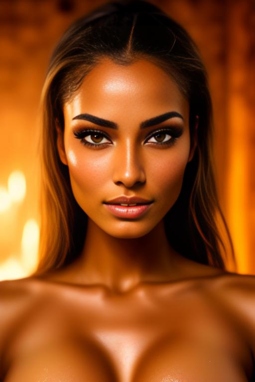 Image: one woman top model tanned Art Style bestquality face extreme focus closeupeyes close up  hyperdetailed ultradetailed  Ethnicity Moroccan top model top model mascara sauna  dresscumshot4901 cum on face  beautifull open eyes penis cum smile