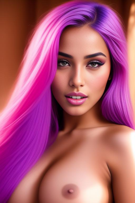 Image: moroccan sexy top model close up blue and red long hair  blonde and pink purple hairclose face shot closed eyes teasing look boobs spreading legs pussy hot mouth closing eyes