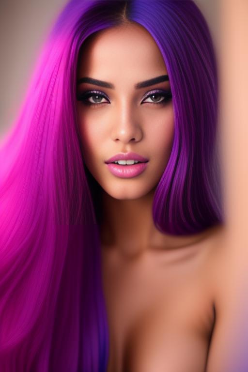 Image: moroccan sexy top model close up blue and red long hair  bonde and pink purple hairclose face shot closed eyes teasing look boobs spreading legs pussy hot mouth
