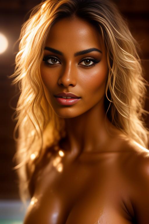 Image: one woman top model tanned Art Style bestquality face extreme focus closeupeyes close up  hyperdetailed ultradetailed  Ethnicity Moroccan top model top model mascara sauna  dresscumshot4901 cum on face  beautifull open eyes penis cum smile