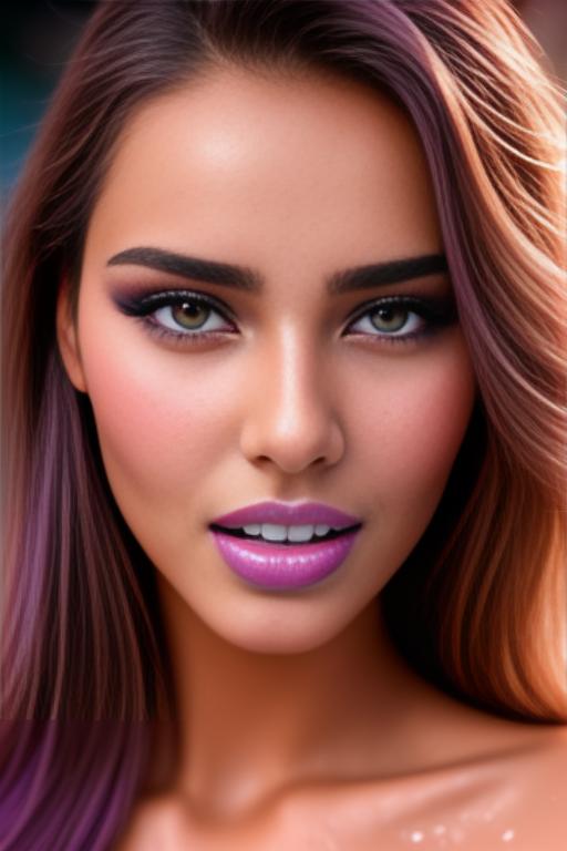 Image: moroccan adults top models  makeup goergeous eyes beautifull hair top model face and hair face extreme close up shot in purple bath seduced look wet moaning open mouth smile  happy  cum in face wet wet