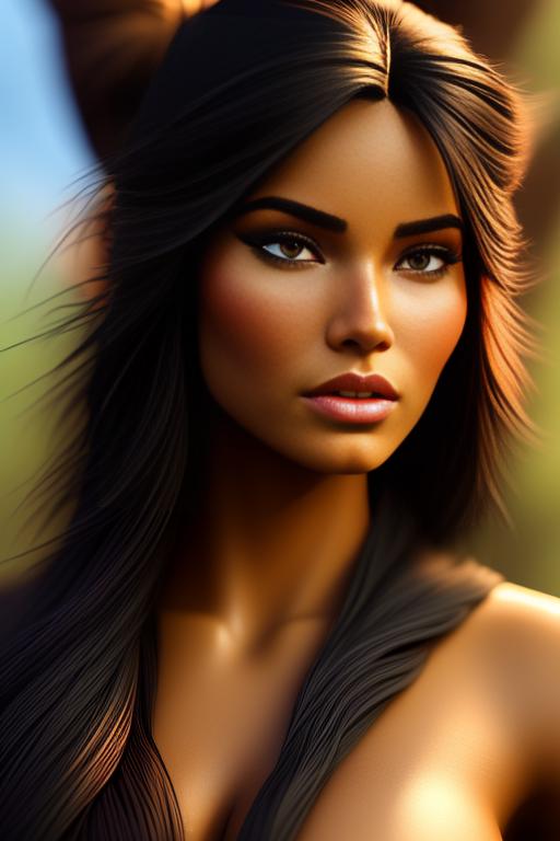 Pocahontas Disney , nbr_models_one One Top Model, art_style_hyper_detailed Hyper Detailed, camera_close_up Close-Up