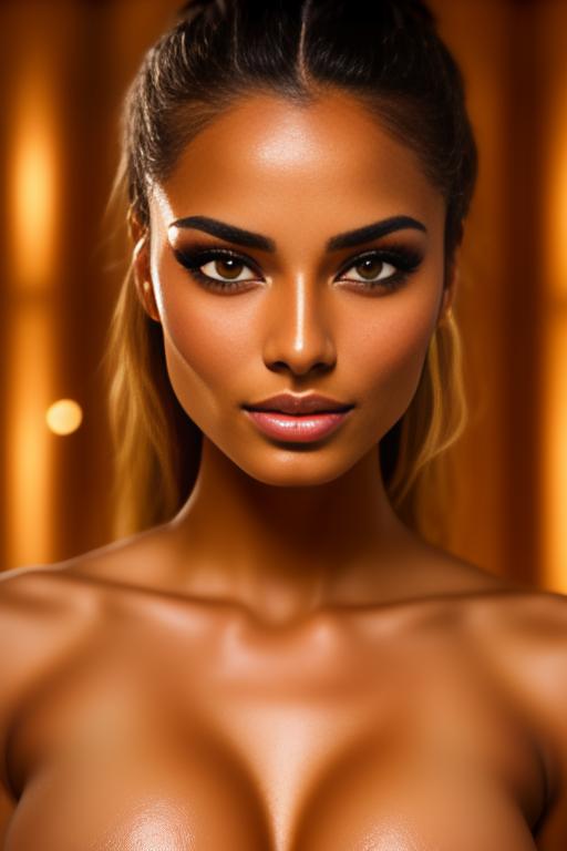 Image: one woman top model tanned Art Style bestquality face extreme focus closeupeyes close up  hyperdetailed ultradetailed  Ethnicity Moroccan top model top model mascara sauna  dresscumshot4901 cum on face  beautifull open eyes penis cum smile