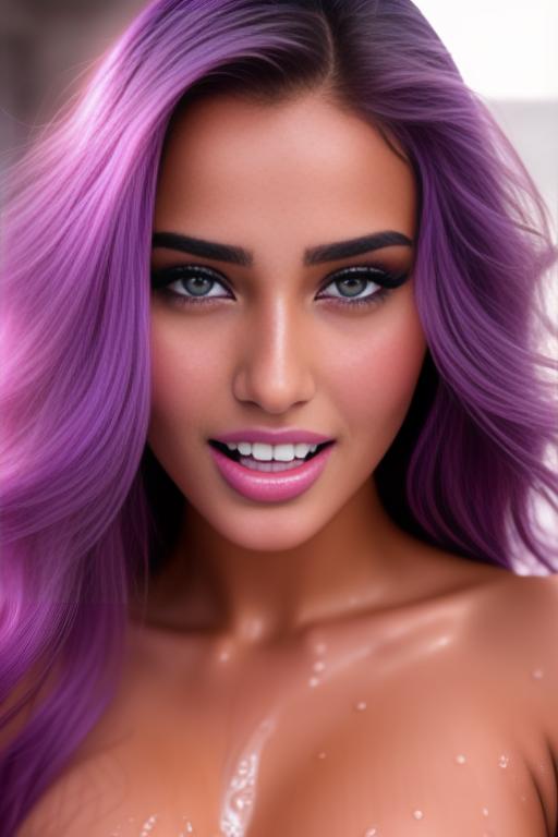 Image: moroccan adults top models  goergeous eyes beautifull hair top model face and hair face extreme close up shot in purple bath seduced look wet moaning open mouth smile  happy  cum in face wet wet