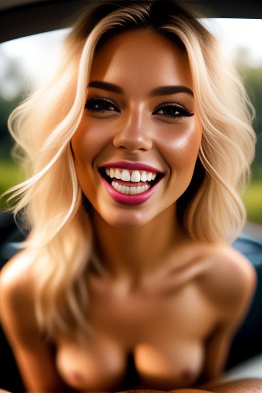 Image: blonde  nbrmodelsone One Top Model ethnicitycaucasian Caucasian dressnaked Naked positionsmiling Smiling positionlickingoral Lickingoral backgroundcar Car backgroundgarden Garden artstylehyperdetailed Hyper Detailed camerafacecloseup Face CloseUp camerafaceextremecloseup Face Extreme CloseUp LickingOralLoRA08