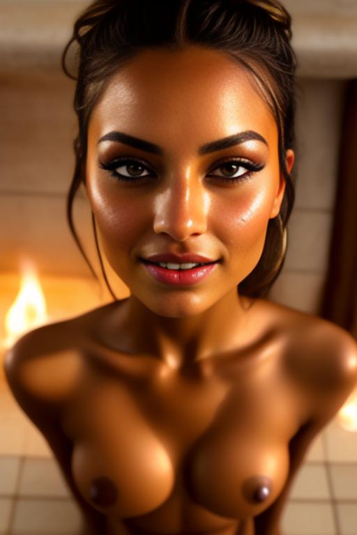 Image: one woman top model tanned Art Style bestquality face extreme focus closeupeyes close up  hyperdetailed ultradetailed  Ethnicity Moroccan top model top model mascara sauna  dresscumshot49055 cum on face  beautifull open eyes penis cum smile open mouth