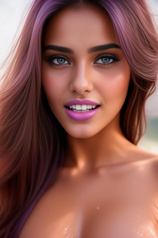 Image: moroccan adults top models  goergeous eyes beautifull hair top model face and hair face extreme close up shot in purple bath seduced look wet moaning open mouth smile  happy  cum in face wet wet