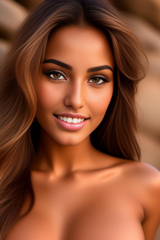 Image: Moroccan Top model beauty sports sexy  gentlesmile  face close up shot  eyes close up in rocky rocks no panties  shot from below open mouth   beautiful eyes face close up