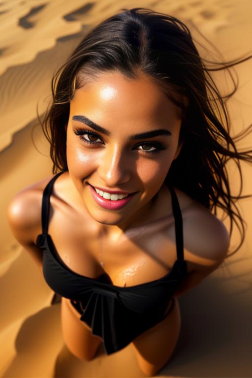 Wearing torn open (black) tshirt,  female ( smiling face moaning eyes) ((top models eyes)),( camera shot from above), ( close face extreme close-up ), nbr_models_one One Top Model, ethnicity_moroccan Moroccan, dress_cum_on_face Cum On Face, background_desert Desert, art_style_ultra_detailed Ultra Detailed, camera_extreme_close_up Extreme Close-Up, <dress_cum_on_face:-0.5>