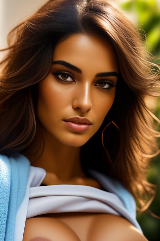 Image: nbrmodelsone One Top Model ethnicitymoroccan Moroccan dressshirtlift Shirtlift heighttall Tall backgroundgarden Garden artstylehyperdetailed Hyper Detailed camerafacecloseup Face CloseUp camerafaceextremecloseup Face Extreme CloseUp shirtliftv309