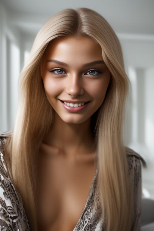 Image: Nikita Ben Slimane Top model in a modern room close up smile