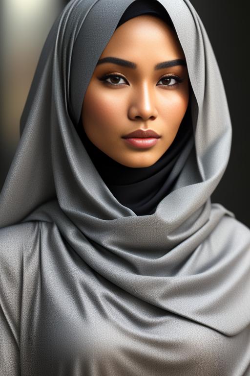 Image: Indonesian woman with keen eye small lips sharp nose and wearing hijab nbrmodelsone One Top Model ethnicitycaucasian Caucasian artstylehyperdetailed Hyper Detailed cameracloseup CloseUp