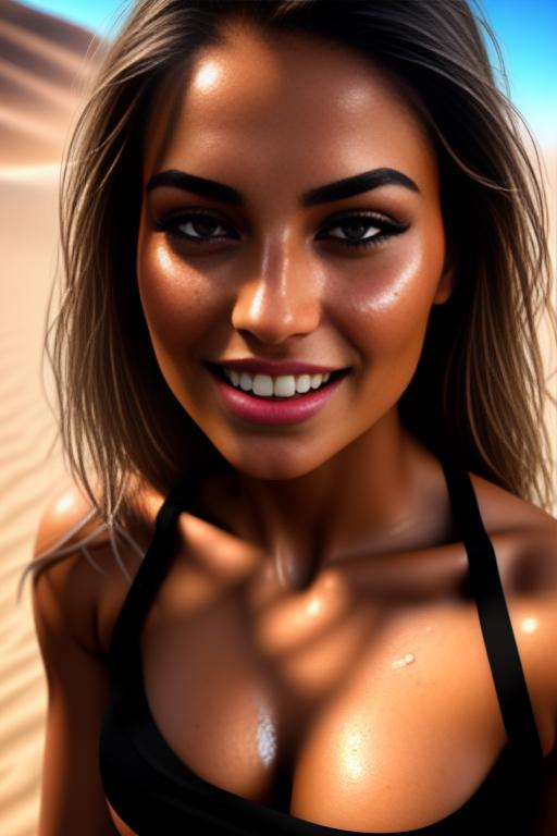 Wearing torn open (black) tshirt, tanned  female ( smiling face moaning eyes) ((top models eyes)),( camera shot from above), ( close face and eyes extreme close-up ) ,tongue, (top model face), nbr_models_one One Top Model, ethnicity_moroccan Moroccan, dress_cum_on_face Cum On Face, background_desert Desert, art_style_hyper_detailed Hyper Detailed, art_style_ultra_detailed Ultra Detailed, camera_face_extreme_close_up Face Extreme Close-Up, <dress_cum_on_face:-0.5>