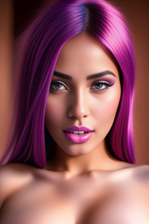 Image: moroccan sexy top model close up blue and red long hair  bonde and pink purple hairclose face shot closed eyes teasing look boobs spreading legs pussy hot mouth