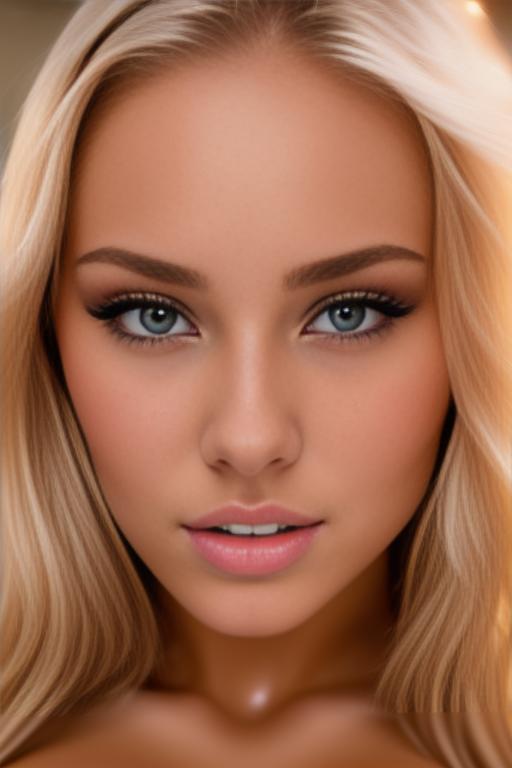 Image: russian blondes top models  face extreme closeup from close above  boobps  in bath  covered in cum  teasing look little smile