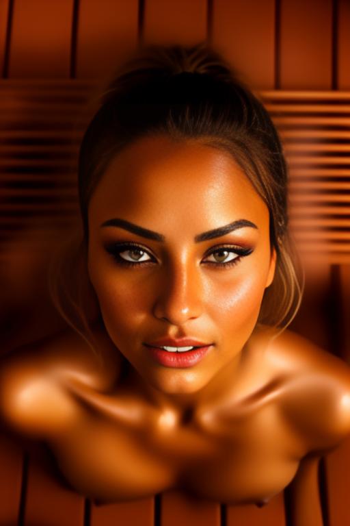 Image: one woman top model tanned Art Style bestquality face extreme focus closeupeyes close up  hyperdetailed ultradetailed  Ethnicity Moroccan  sauna  dresscumshot4905 cum on face  beautifull eyes penis