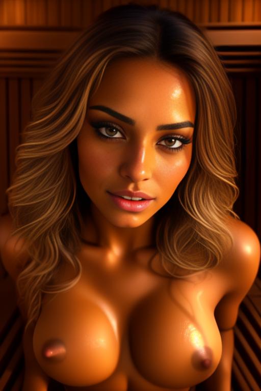 Image: woman top model cudling touching  tanned Art Style bestquality hyperdetailed ultradetailed Ethnicity Moroccan  Camera face extreme closeup  eyes hair long  sauna dresscumshot4905 cum on face