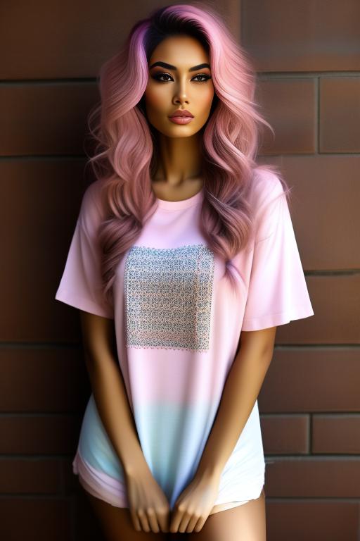 Image: Hair Color pastelPink Ethnicity Moroccan top model   shirttug1 shirt tug