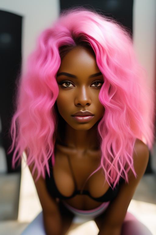 Image: Black shemale  nbrmodelsone One Top Model ethnicitycaucasian Caucasian positionsitting Sitting haircolorpastelpink Pastel Pink heightsmall Small artstylehyperdetailed Hyper Detailed cameracloseup CloseUp