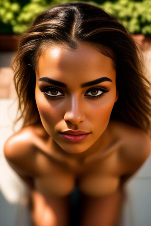 Image: From above camera open mouth nbrmodelsone One Top Model ethnicitymoroccan Moroccan dresshalfnaked Half Naked positionteasing Teasing positionkneeling Kneeling heighttall Tall backgroundgarden Garden artstylehyperdetailed Hyper Detailed camerafacecloseup Face CloseUp camerafaceextremecloseup Face Extreme CloseUp