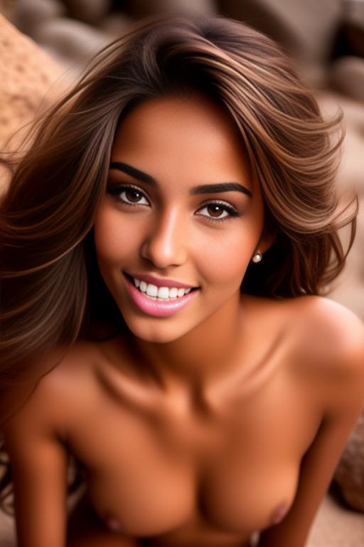 Image: Moroccan Top model beauty sports sexy  gentlesmile  face close up shot  eyes close up in rocky rocks no panties  shot from below wide open mouth   beautiful eyes face close up sucking dick