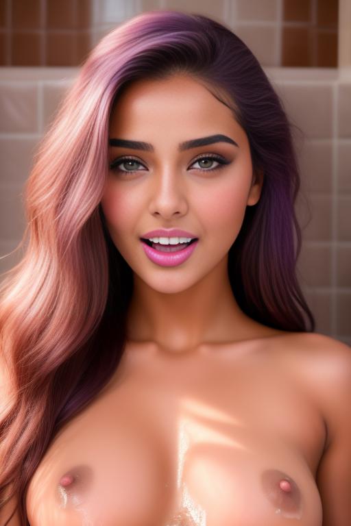 Image: two moroccan adults top models  goergeous eyes beautifull hair top model face face extreme close up shot in purple bath seduced look wet moaning open mouth smile  happy  cum in face tit fuck wet wet