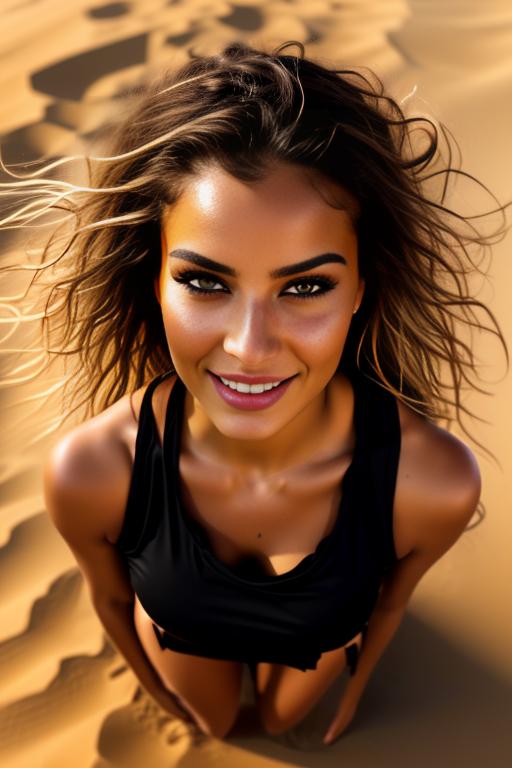 Wearing torn open (black) tshirt,  female ( smiling face moaning eyes) ((top models eyes)),( camera shot from above), ( close face extreme close-up ), (dick), wild hair top model, nbr_models_one One Top Model, ethnicity_moroccan Moroccan, dress_cum_on_face Cum On Face, background_desert Desert, art_style_ultra_detailed Ultra Detailed, camera_extreme_close_up Extreme Close-Up, <dress_cum_on_face:-0.5>