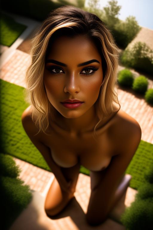 Image: From above camera nbrmodelsone One Top Model ethnicitymoroccan Moroccan dresshalfnaked Half Naked positionteasing Teasing positionkneeling Kneeling heighttall Tall backgroundgarden Garden artstylehyperdetailed Hyper Detailed camerafacecloseup Face CloseUp camerafaceextremecloseup Face Extreme CloseUp