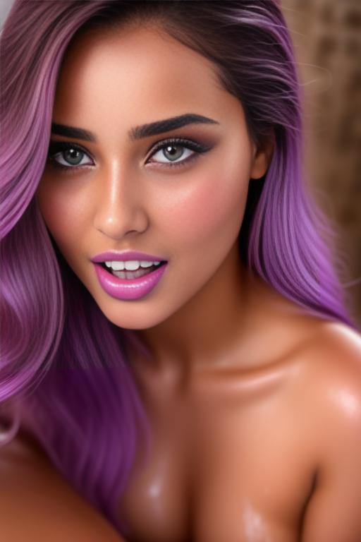 Image: two moroccan adults top models  goergeous eyes beautifull hair top model face and hair face extreme close up shot in purple bath seduced look wet moaning open mouth smile  happy  cum in face wet wet