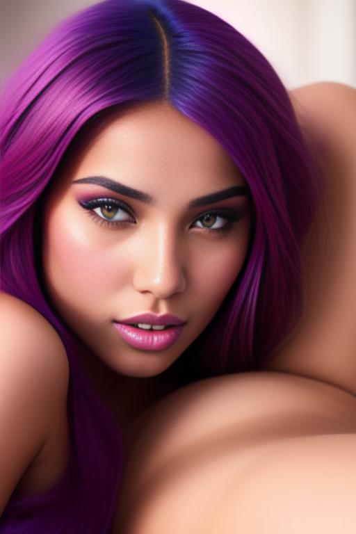 Image: moroccan sexy top model close up blue and red long hair  bonde and pink purple hairclose face shot closed eyes teasing look boobs spreading legs pussy hot mouth closing eyes
