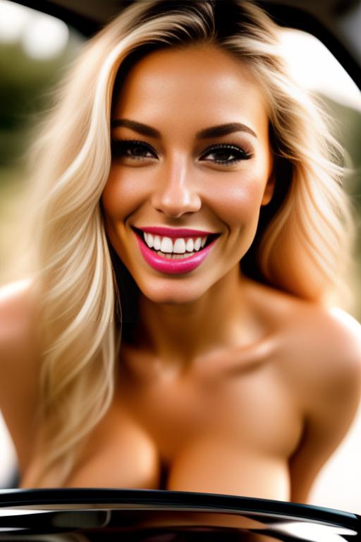 Image: blonde  nbrmodelsone One Top Model ethnicitycaucasian Caucasian dressnaked Naked positionsmiling Smiling positionlickingoral Lickingoral backgroundcar Car backgroundgarden Garden artstylehyperdetailed Hyper Detailed cameracloseup CloseUp cameraextremecloseup Extreme CloseUp camerafacecloseup Face CloseUp LickingOralLoRA10