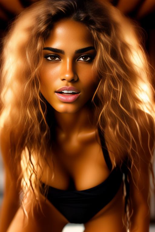 Image: one woman top model tanned Art Style bestquality camera shot face extreme closeup hyperdetailed ultradetailed longhair Ethnicity Moroccan  sauna  black underwear holding touching LickingOralLoRA1 lickingoral