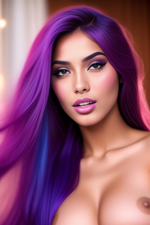 Image: moroccan sexy top model close up blue and red long hair  bonde and pink purple hairclose face shot closed eyes teasing look boobs spreading legs pussy hot mouth closing eyes