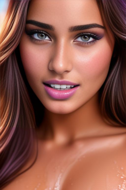 Image: moroccan adults top models  goergeous eyes beautifull hair top model face and hair face extreme close up shot in purple bath seduced look wet moaning open mouth smile  happy  cum in face wet wet
