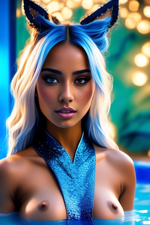 Image: artStylebestquality hyperdetailed ultradetailed   hair Color electricBlue  backgroundHot tub           nbrmodels  female  top model ethnicity tanned  Moroccan nsfwnsfw    dressCreampie Cameracloseup positionahegaorollingeyes025 ahegao Cameraface extreme closeup